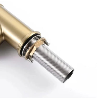 Brushed Gold Pull Out Faucet Sink Mixer 360