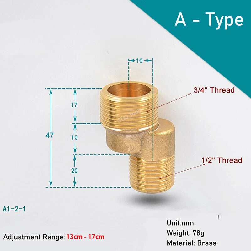 1/2 3/4 Bsp Male Tap Reducer Bath Shower