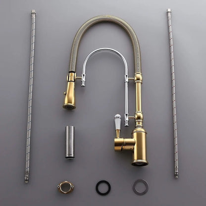 Zappo Gold Chrome Sink Faucet High Arc 360