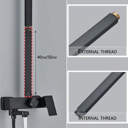 4-Function Wall Mounted Shower Faucet Rainwater Bathtub Shower