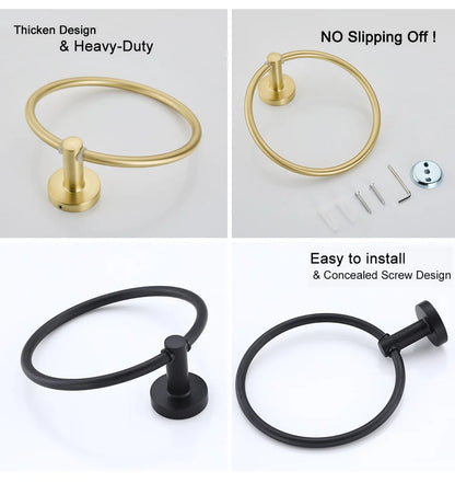 Bathroom Towel Ring Hook Hardware Storage Holder 304