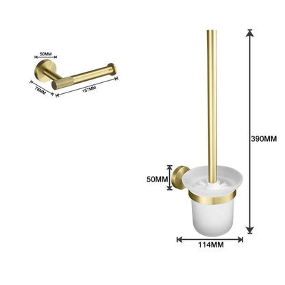 Bathroom Hardware Brushed Gold Knurled Brass Kit Towel