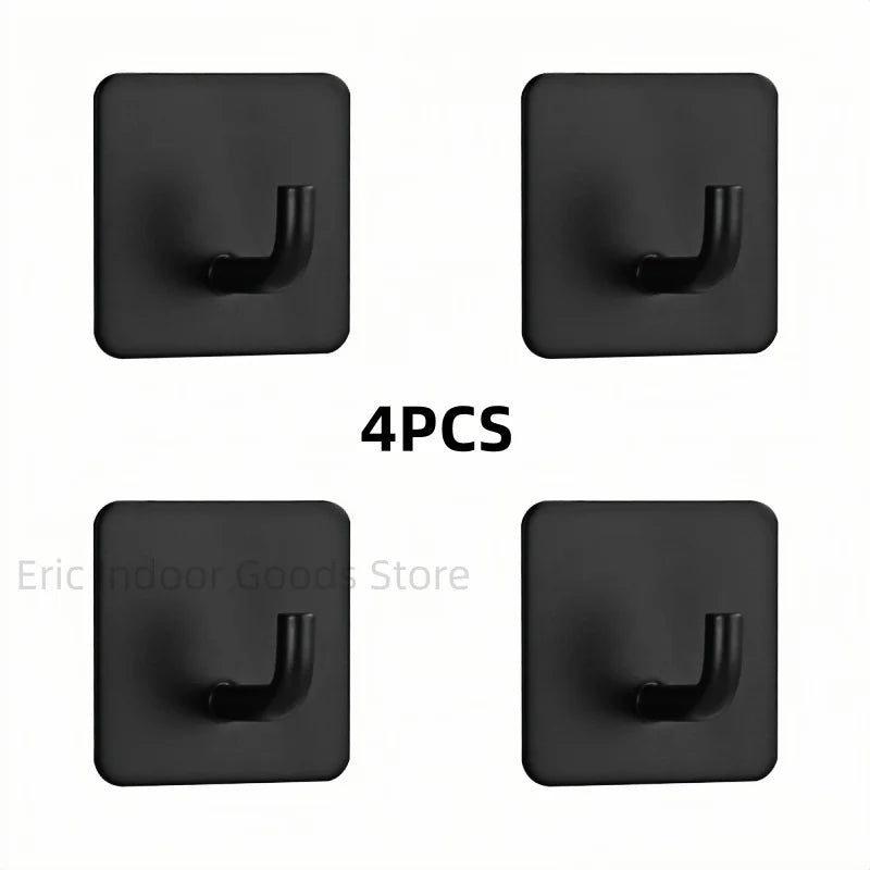 4pcs Strong Adhesive Wall Hook Sticker Hanging Coat