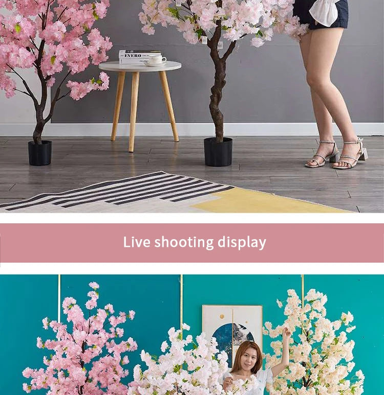 Decoration Artificial Cherry Tree Bonsai Wedding Indoor Living