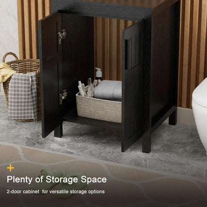 Black 24 Bathroom Vanity Sink Combo Modern Vanity