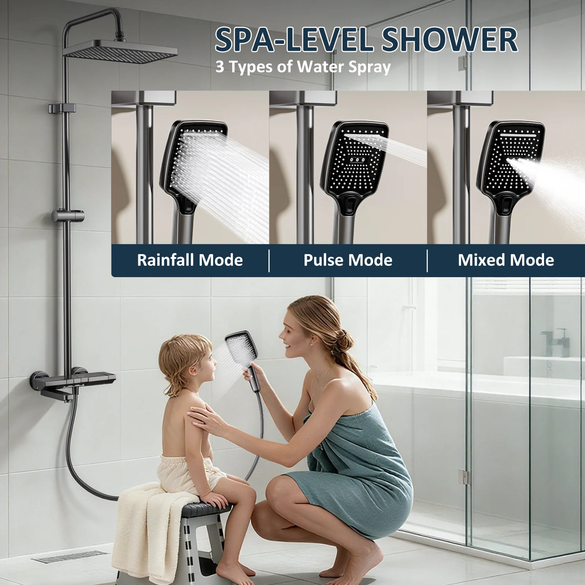 Bathroom Faucet Foldable Spout 180 Swivel Spout Showerhead