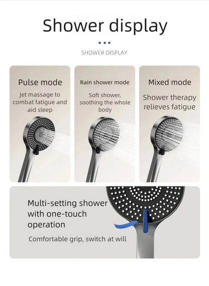 Bathroom Cold Water Boosting Shower Rainfall Pressure Piano