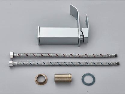 Brushed Golden Basin Faucets Elegant Waterfall Bathroom Sink