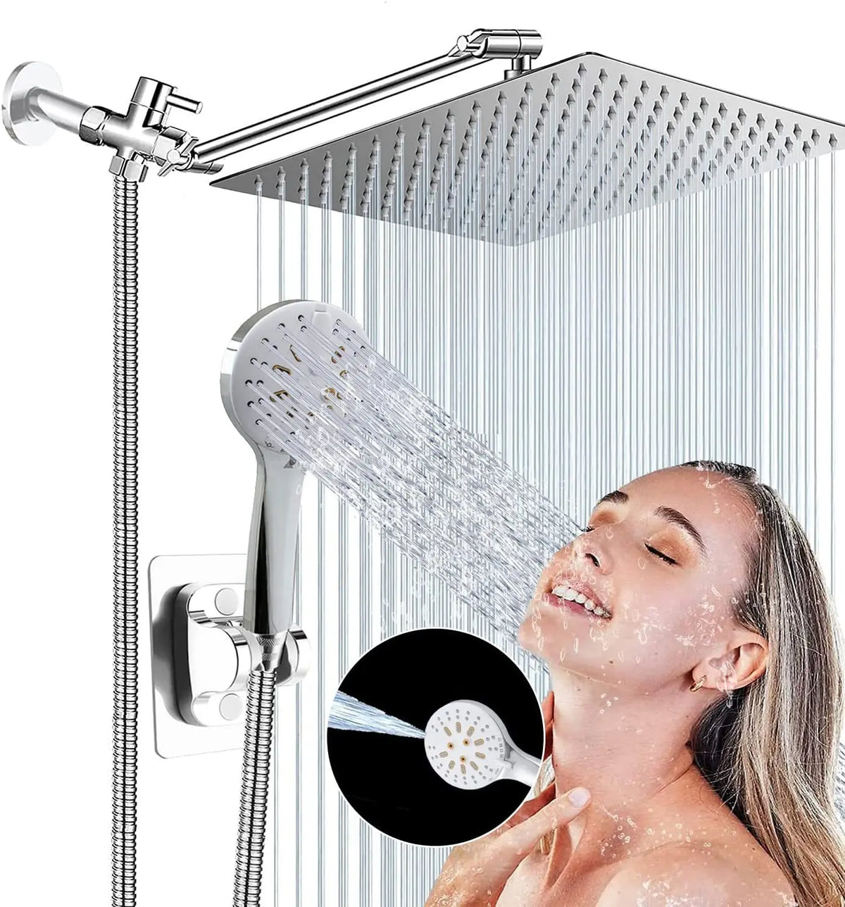 Black Simple Bathroom Shower Wall Mounted Bathroom Shower