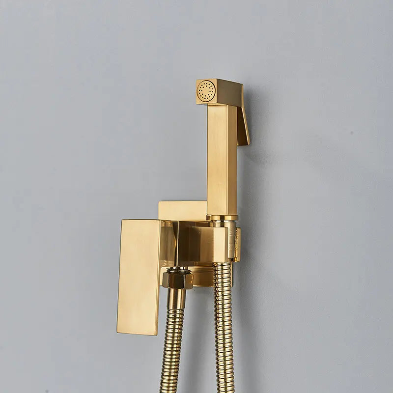 Black/Chrome Toilet Shower Mixer Faucet Cold Water Mixer
