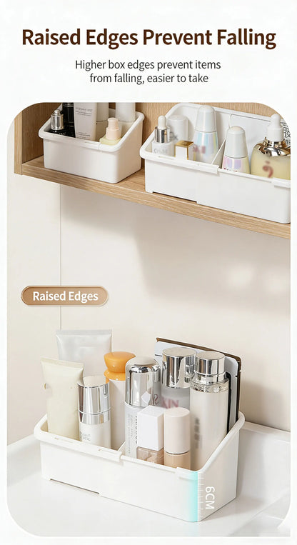 1/2/4pcs Mirror Cabinet Expandable Cosmetic Storage Box