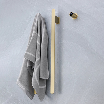 Gray Bathroom Towel Warmer Hidden Wires Electric Heated