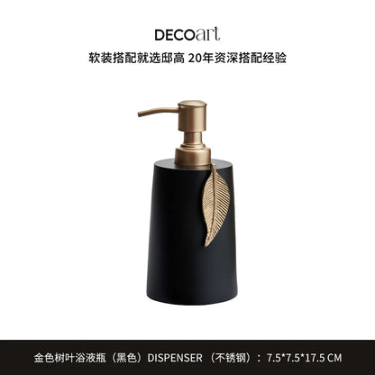 Marble Lotion Bottle Color-Blocked Leopard Print Mouthwash Cup