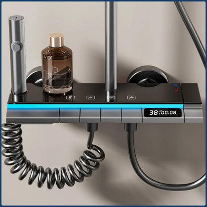4-Way Rainlfall Shower System Smart Digital Bathroom Shower