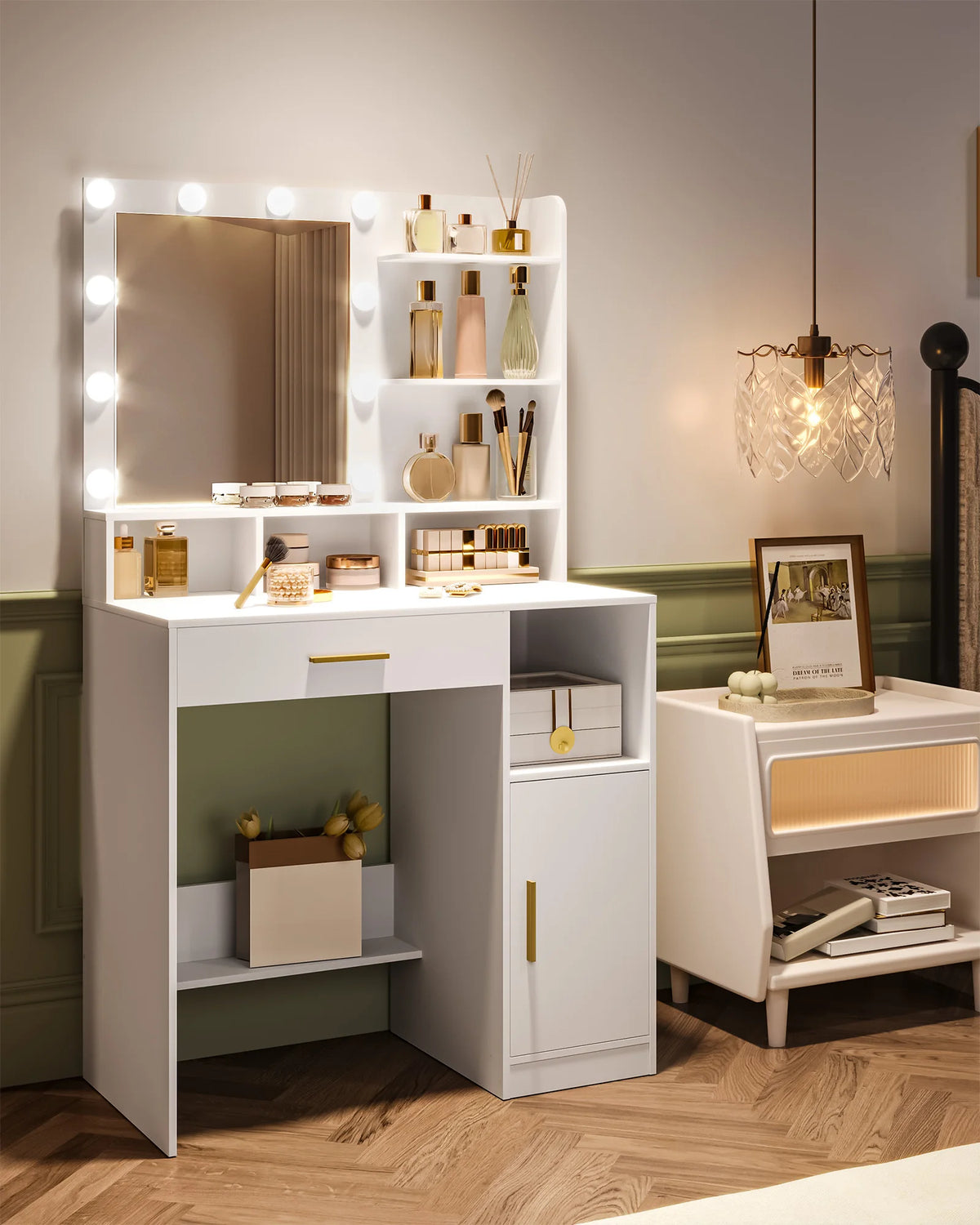 Hzuaneri Dressing Table Mirror 10 Led Lights Vanity