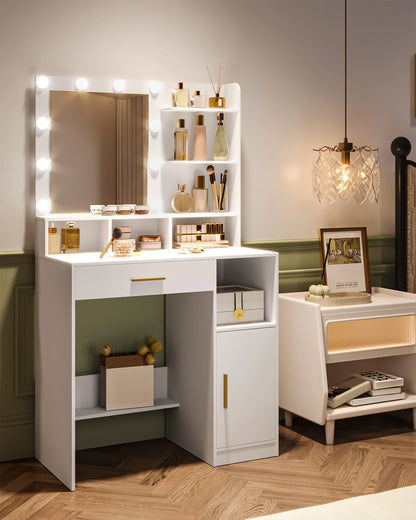 Hzuaneri Dressing Table Mirror 10 Led Lights Vanity