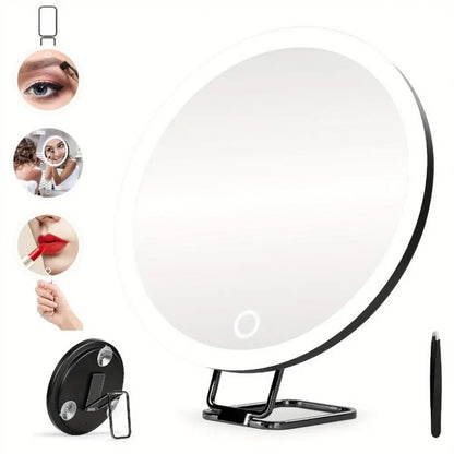 10/20/30x Magnifying Mirror Led Light Tweezers 360 Degrees
