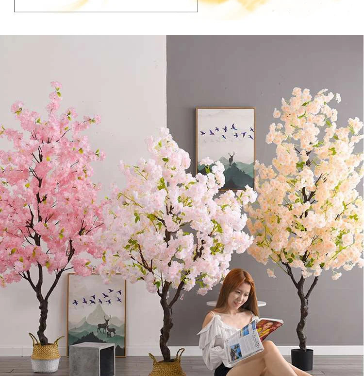 Decoration Artificial Cherry Tree Bonsai Wedding Indoor Living