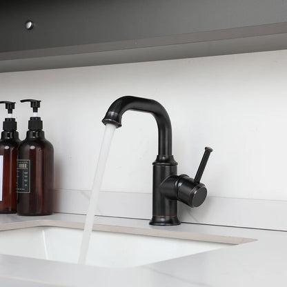 Kemaidi Antique Brass Handle Bathroom Faucets Mixer Tap