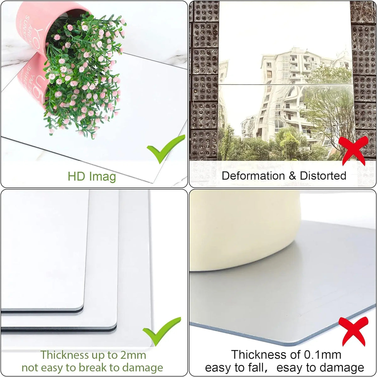 2mm Acrylic Mirror Wall Stickers Unbreakable Acrylic Full