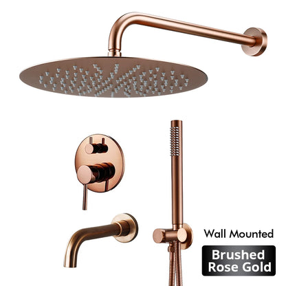 Bathroom Faucet Shower Mixer Tap Spout Black Solid