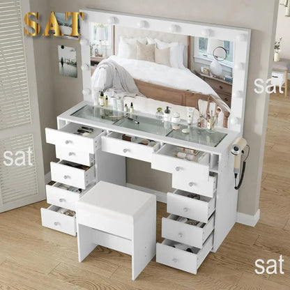 Vanity Desk & Power Outl Makeup Vanity Mirror