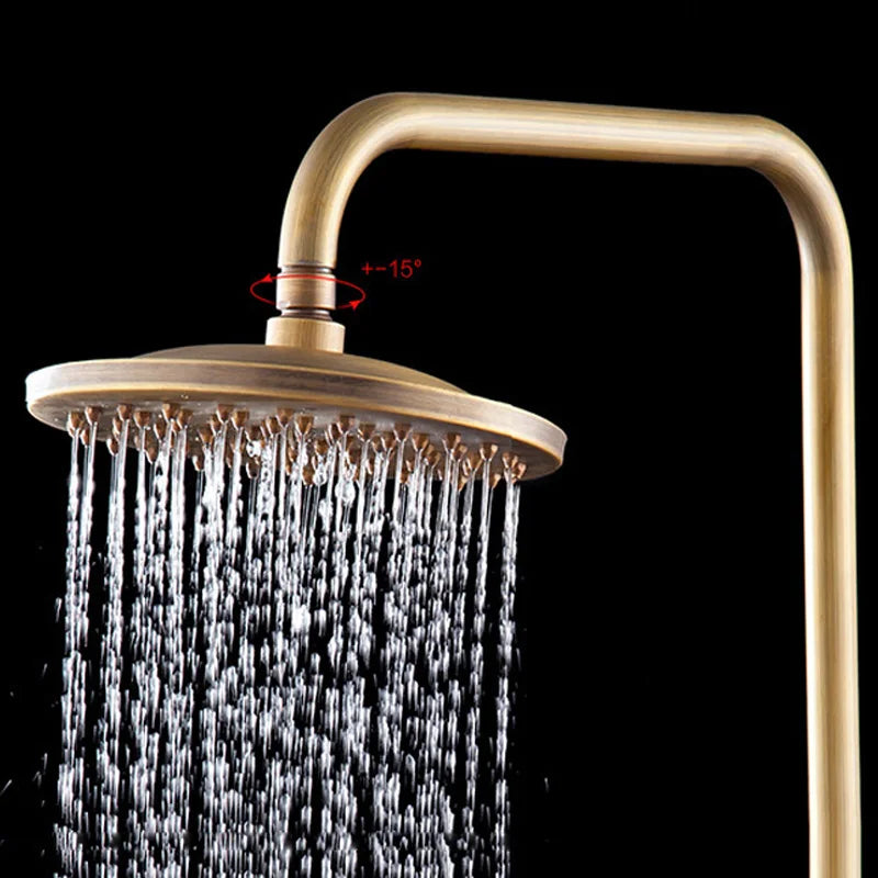 Brass Bathroom Faucet Shower Type Head Antique Brass