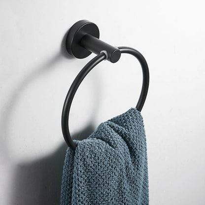 Towel Ring Black/Brushed Gold Stainless Steel Wall Hanging