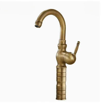 Antique Carved Bathroom Faucet Basin Faucets Brass &