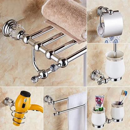 Luxury Crystal Silver Bathroom Chrome Polished Brass Bath