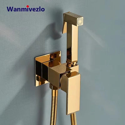 Black/Chrome Toilet Shower Mixer Faucet Cold Water Mixer