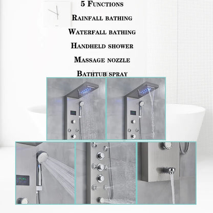 Led Light Bathroom Shower Faucet Led Rainfall Shower
