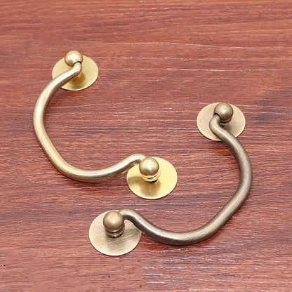 Xipeiyi Pure Copper Retro Medicine Cabinet Handle Brass