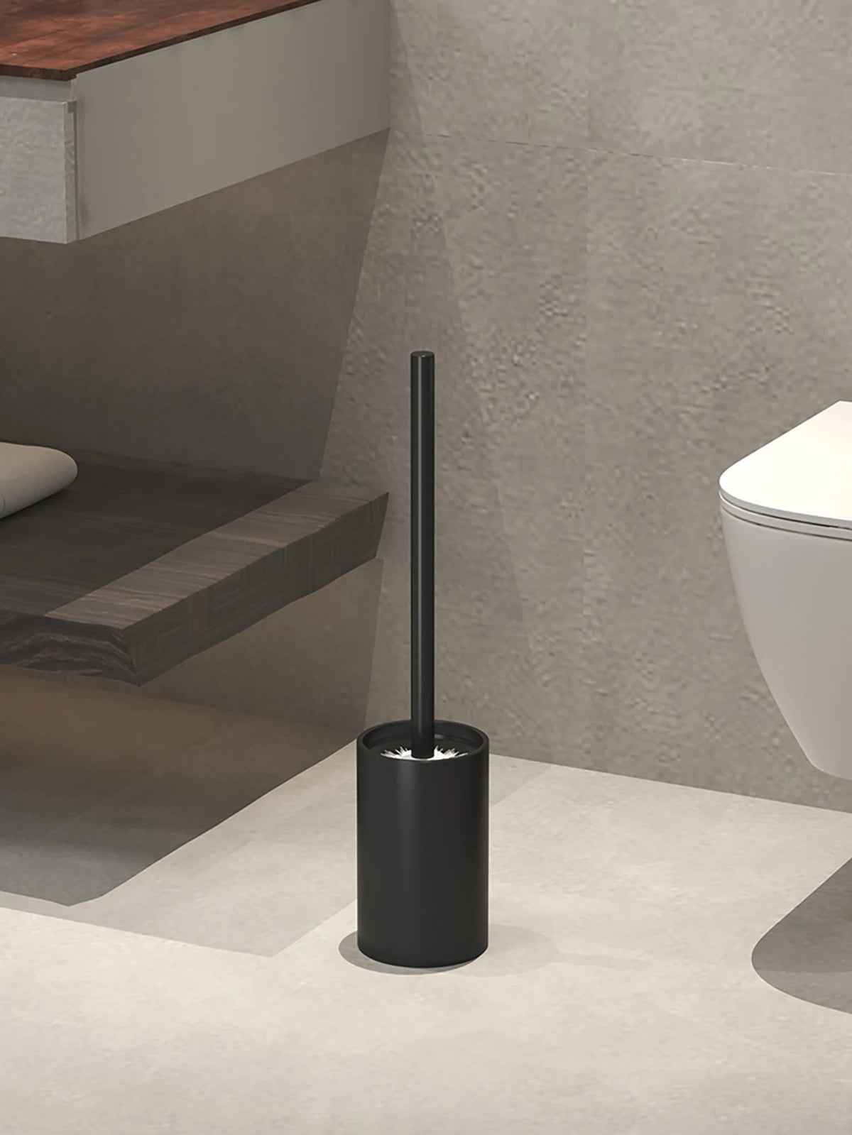 Bathroom Toilet Brush Holder Cleaning Plastic Floor Standing