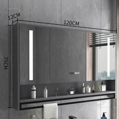 Smart Bathroom Mirror Cabinets Wall-Mounted Backlight Anti-Fog