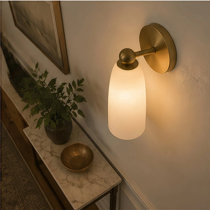 Brass Marble Wall Light Alabaster Wall Sconce Led