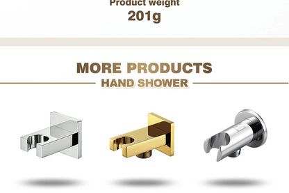 Wall-Mounted Shower Base Chrome Black Gold Square Hand-Held