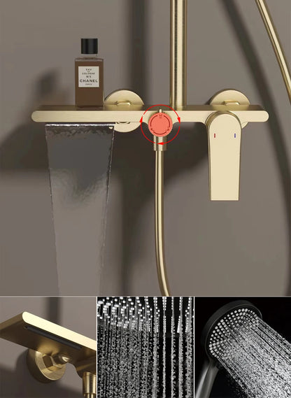 Bathroom Shower System Brushed Gold Cold Bathroom Faucet