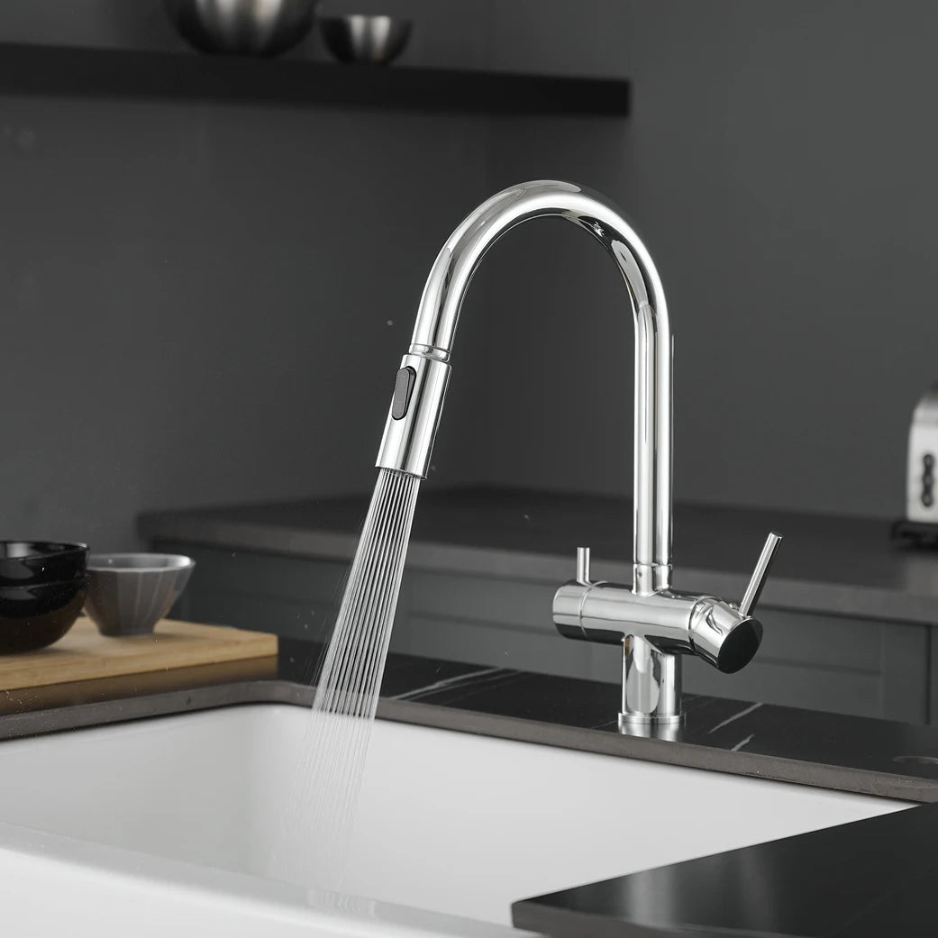 Brushed Nickel Pull Out Filter Faucets Quality Brass