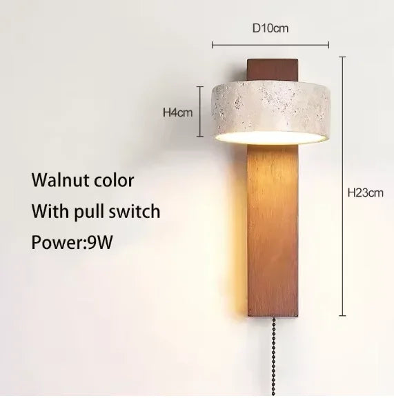 Rotatable Spanish Natural Limestone Round Led Wall Lamp