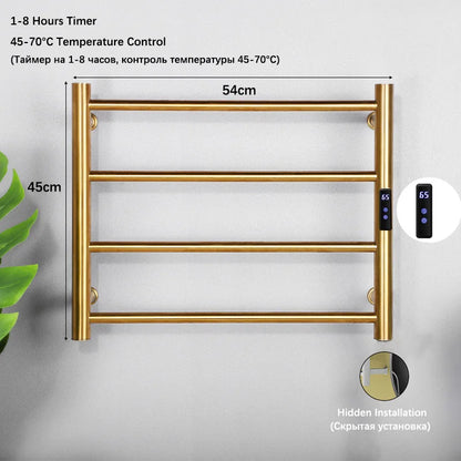 Bathroom Electric Heated Towel Rail Gold Smart Touch