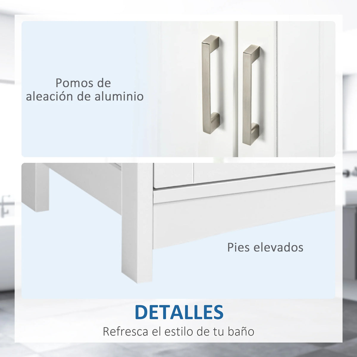 Kleankin Under Sink Cabinet Wooden Bathroom Floor Cabinet
