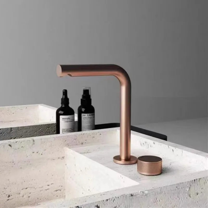 Tuqiu Black Basin Faucet Bathroom Faucet Two Holes