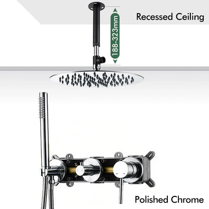 Gunmetal Shower Faucet 8-16 Wall Mounted Concealed Control