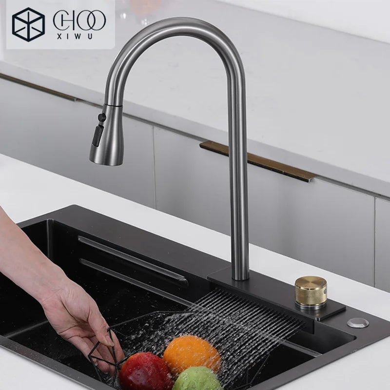 Popular Waterfall Faucet 304 Stainless Steel Cold Rainfall