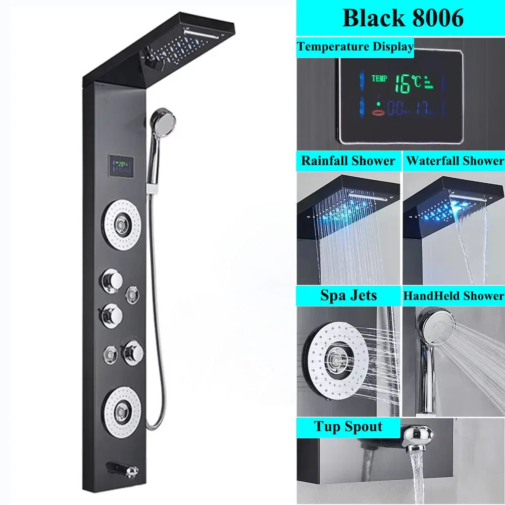 Shower Panel Tower System Rain Waterfall Shower Column