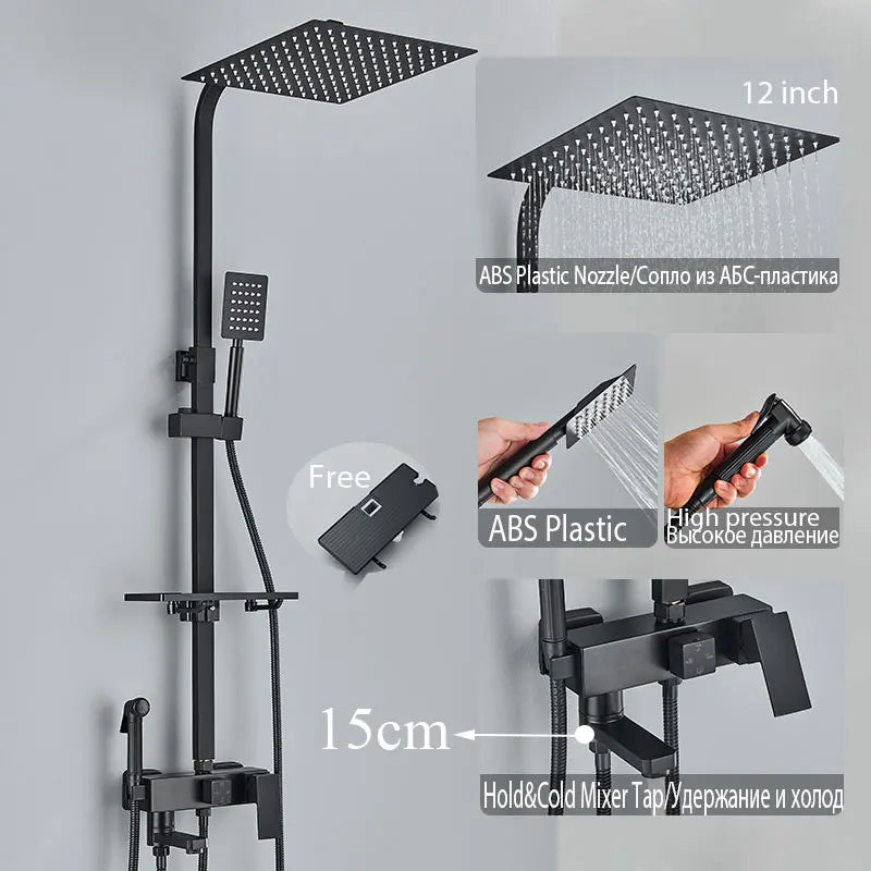 Black Shower Faucet Ways Showers Faucet Systems Adjustable