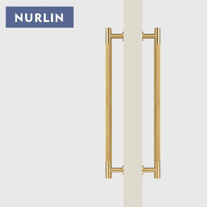 Nurlin Brass Door Double Sided Knurled Pull Bar