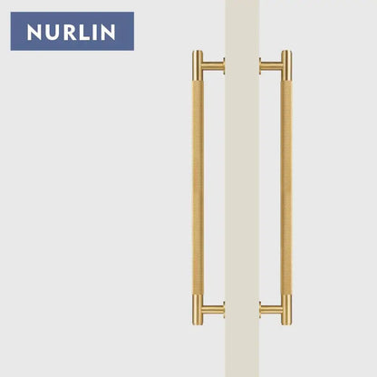 Nurlin Brass Door Double Sided Knurled Pull Bar