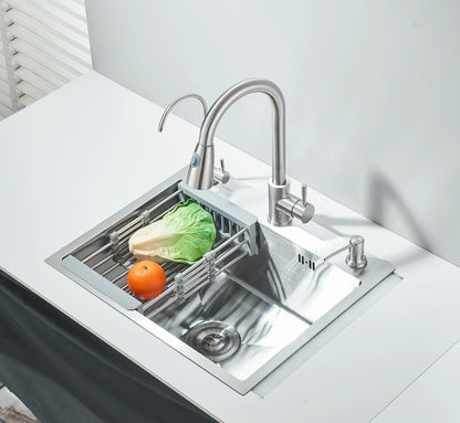 304 Stainless Steel Black/Brushed Nickel Sink Waterfall Faucet